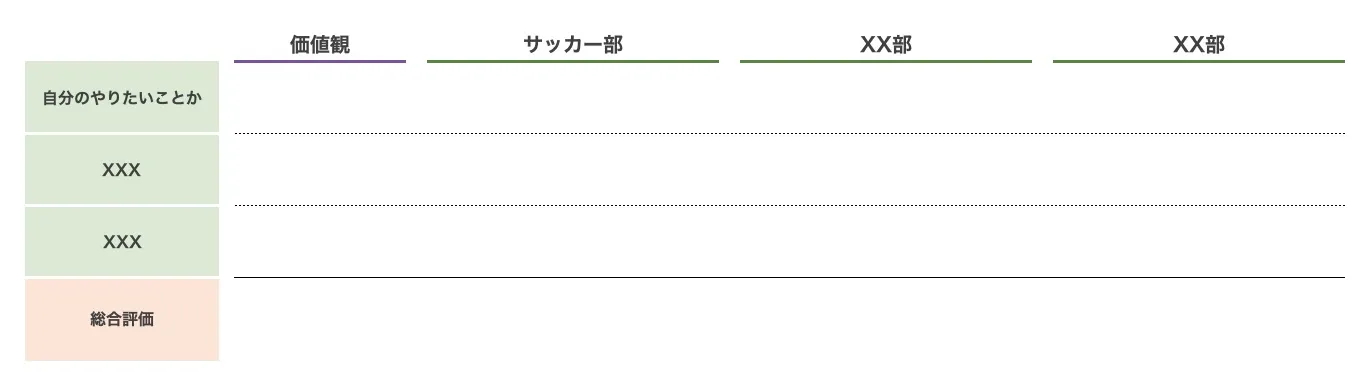 比較表の例