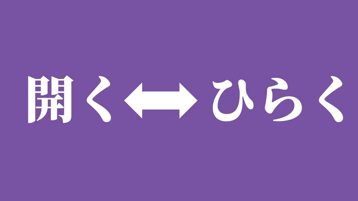 漢字の閉じ開き