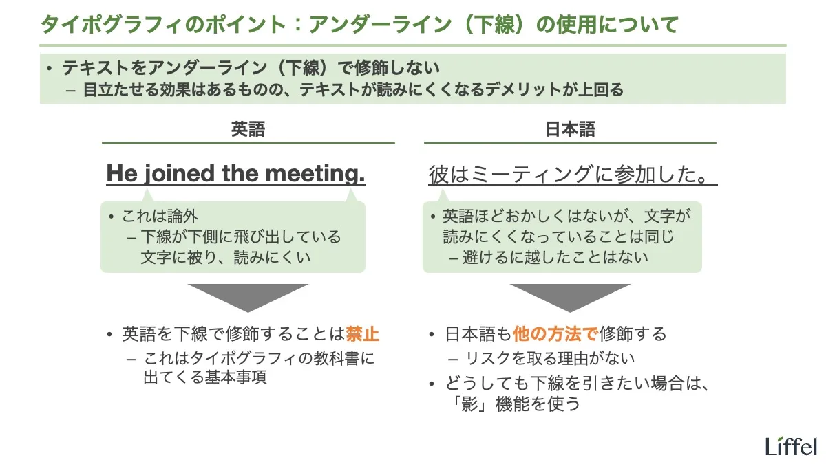 アンダーライン(下線)の修飾